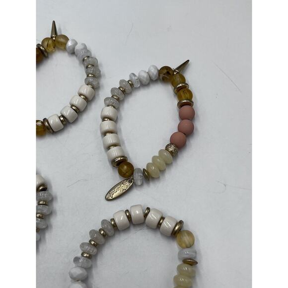 Plunder Design Kiss Me Set of Four‎ Retired peach, cream and gold beads Bracelet - Picture 8 of 8